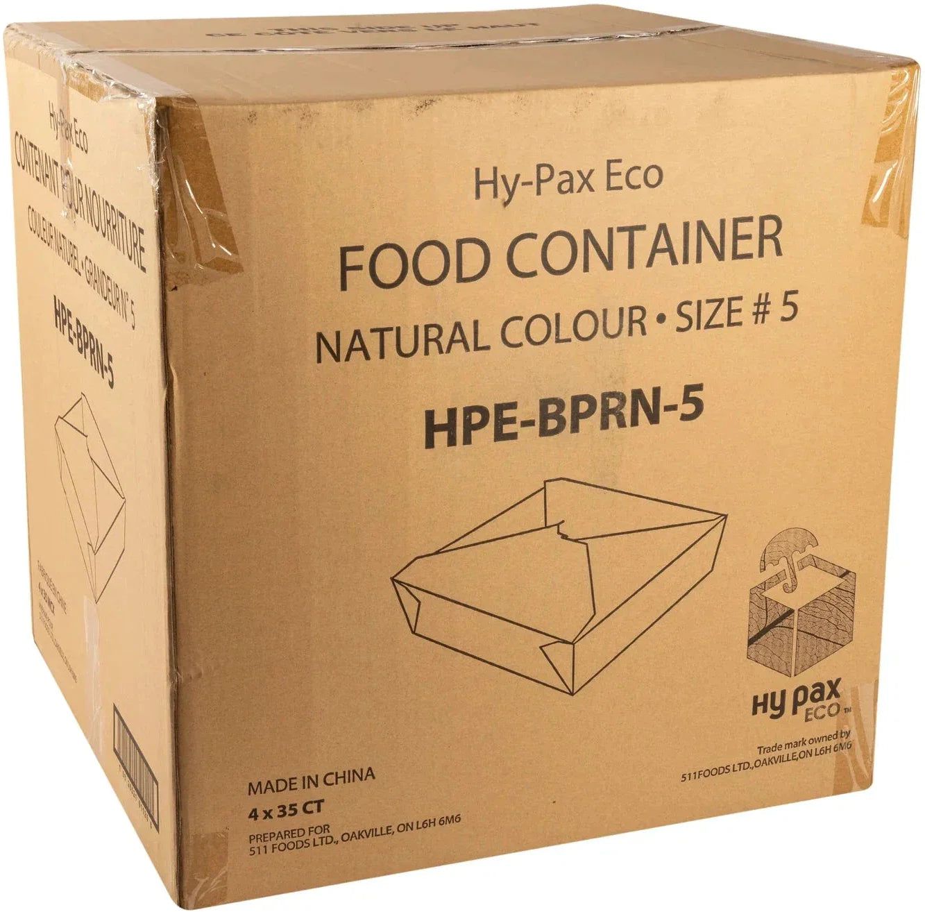 Hy-Pax - Natural Take Out Container, 4/35/Pk - HPE-BPRN-5