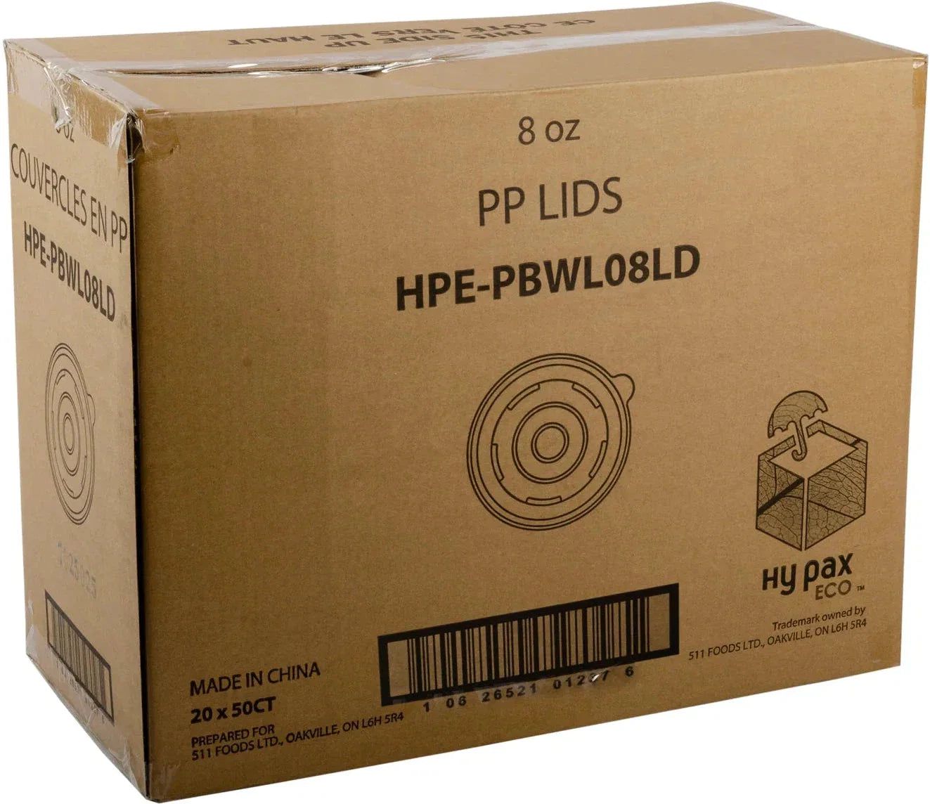 Hy-Pax - PP Lid For 8 Oz Paper Container, 1/1000/Pk - HPE-PBWL08LD