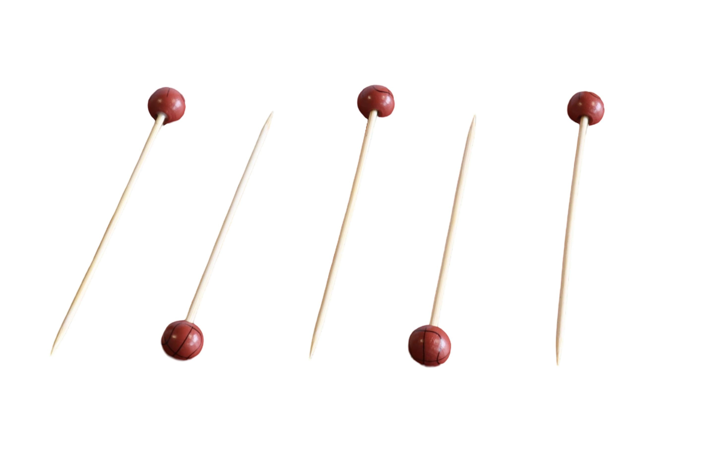 RiteEarth - 4.75" Bamboo Pick - Basketball, Pack of 5000 - PB471