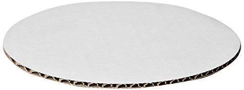 14" White Coated Corrugated Circle Cake Board, 125/cs - CCW14C