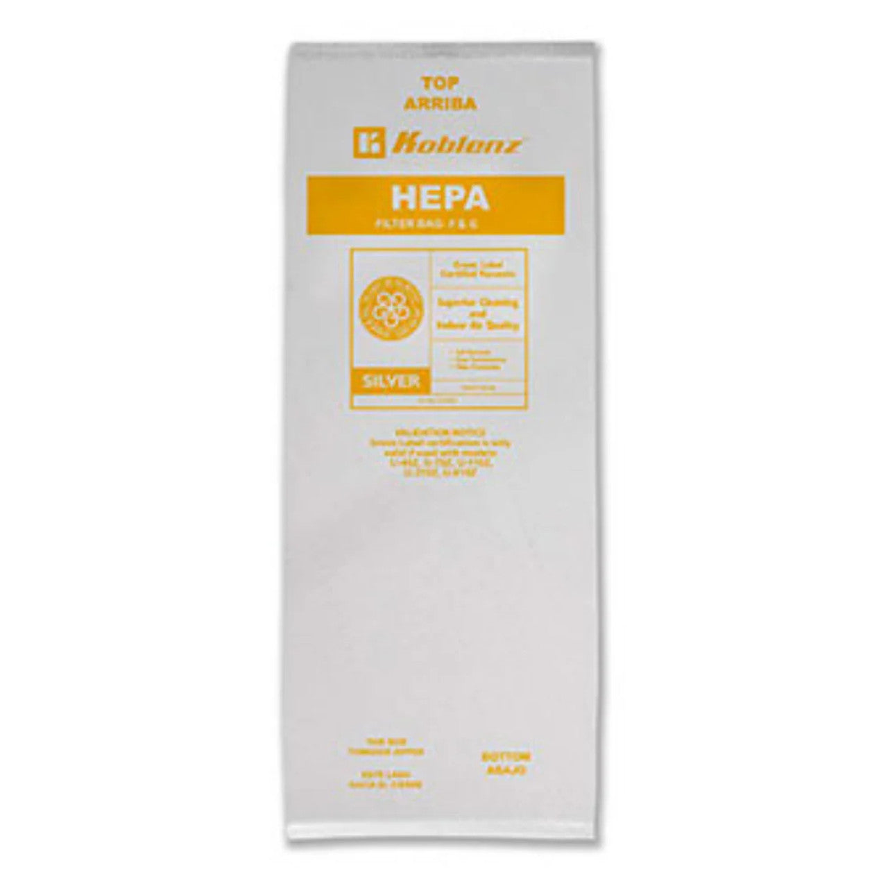 Koblenz Hepa F & G Paper Filter Bag, 4 Bags/Package - 45-0220-01-7