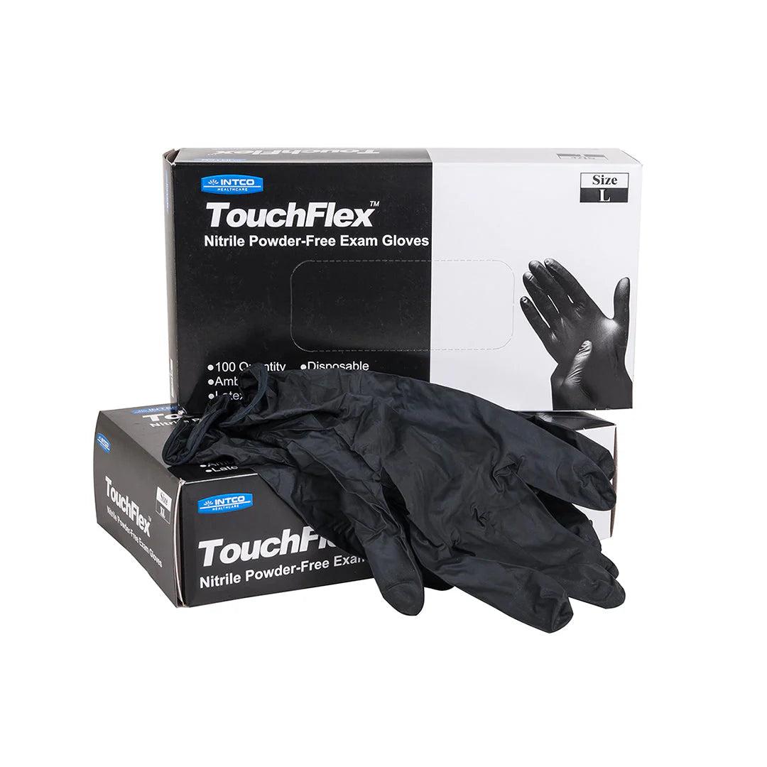 INTCO - Touchflex 3.5 mil Large Black Nitrile Gloves, 1000/Cs - ITCGN150L