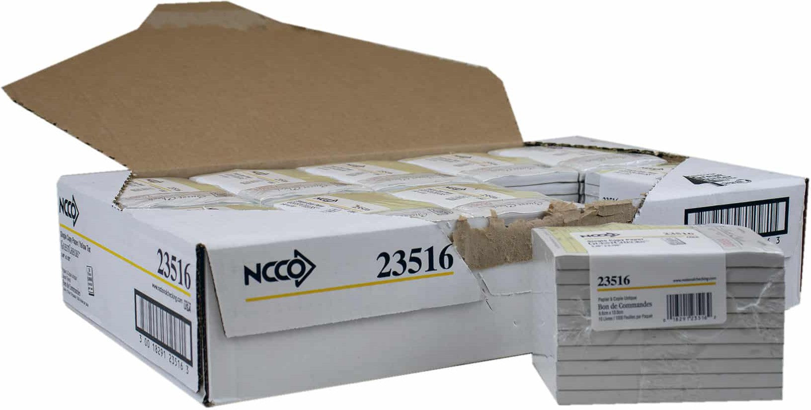 NCCO International - 3.5" x 5.125", 2-Part Small Paper Guest Check, 1000/Pk - 23516