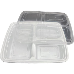 PCMPAK - 39 Oz PP Rectangular 3 compartments Container, 150/Cs - DT-339