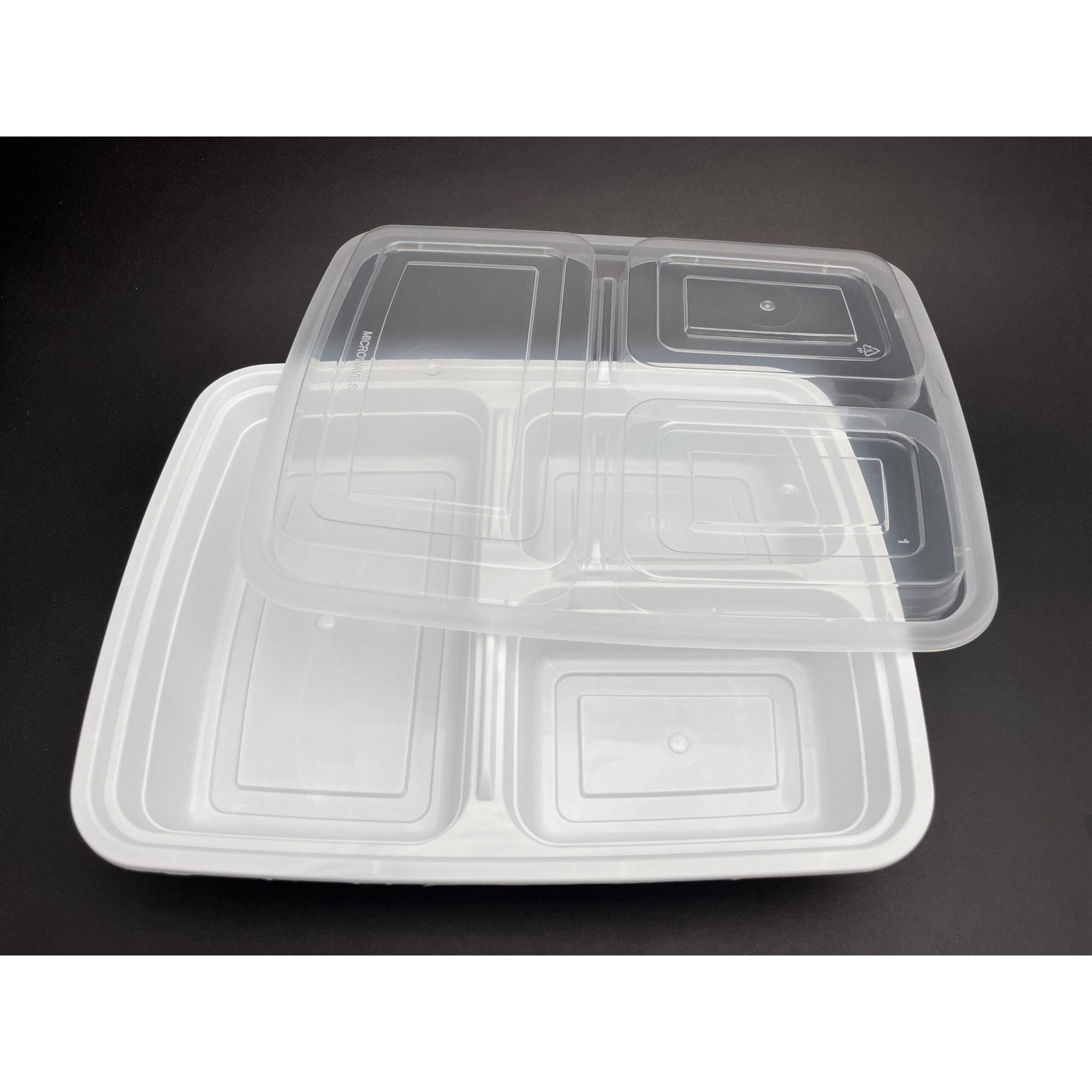 32 Oz Rectangular Container with 3 compartment Combo Pack, 150 / Cs, 40cs/Sk - DT-339 W