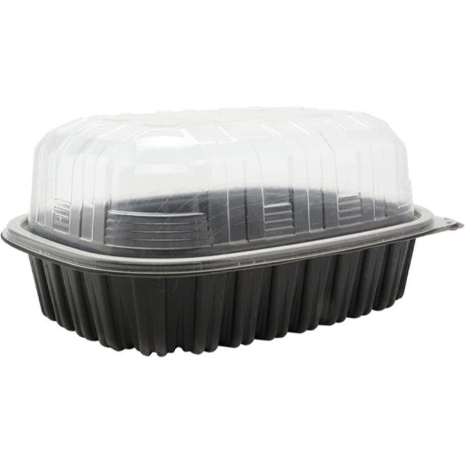 Pactiv Evergreen - 10" x 7" x 4.5" Large/Medium Chicken Roaster Combo, 100/Cs - YCNC6008FUDZ