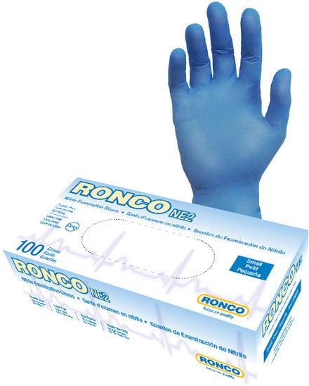 RONCO - Small Blue Nitrile Powder-Free Gloves, 100/bx - 945S