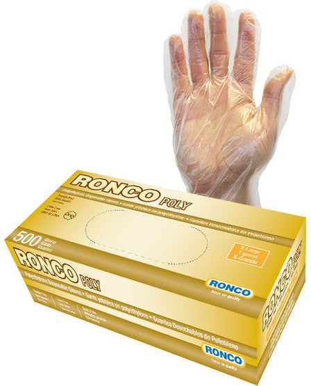 RONCO - Small Polyethylene Powder-Free Deli Gloves, 500/bx - 141