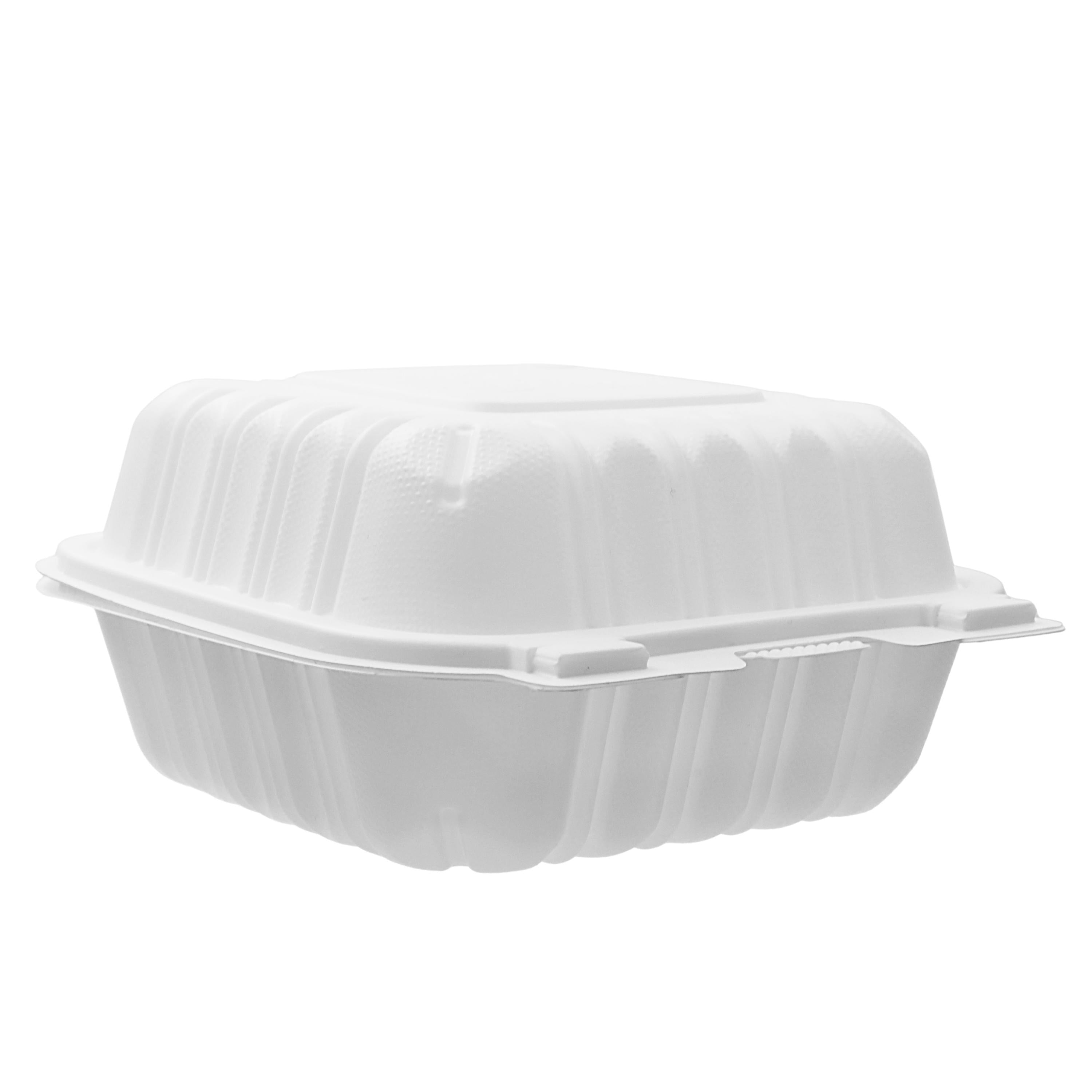 RitePak - 6" x 6" x 3" Polypropylene Hinged Sandwich Container, 250/Cs - HS601