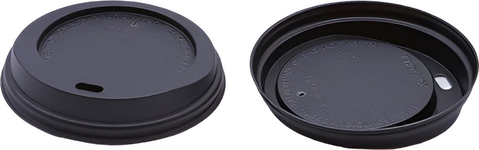 RiteWare - Black Dome Sipper PP Lid For 8 Oz Paper Hot Cups, 1000/Cs - HDL08B