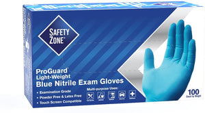 Ralston CanSafe - Medium Blue Powder-Free Safety Zone 3 mil Nitrile Glove, 100/Bx - TSZGNPRMD1A