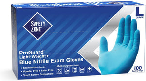 Ralston CanSafe - Medium Powder-Free Blue Safety Zone Nitrile Glove, 100/Box - GNPR-MD-1E