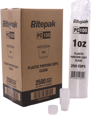 RitePak - 1 Oz Clear Plastic Portion Cups - 2500/Cs - PC100