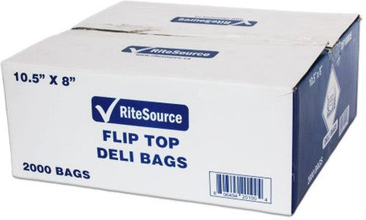 RiteSource - 10.5" x 8" High-Density Flip Top Deli Bag, "Fresh Stock" Print, 2000/Cs - DF100804