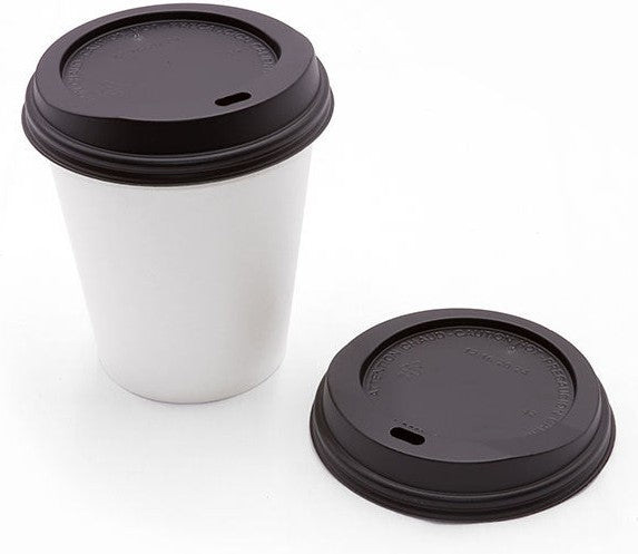 RiteWare - 8 Oz Black Dome Lid fits Squat, 10 Oz-20 Oz Paper Hot Cups, 1000/Cs - HDL10B