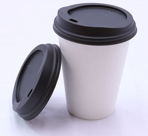 RiteWare - 8 Oz Black Dome Lid fits Squat, 10 Oz-20 Oz Paper Hot Cups, 1000/Cs - HDL10B