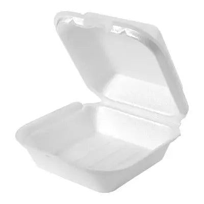 Genpak - 6.38"x 6.44" Snap-It Lock Foam Hinged Square Sandwich Container - SN227