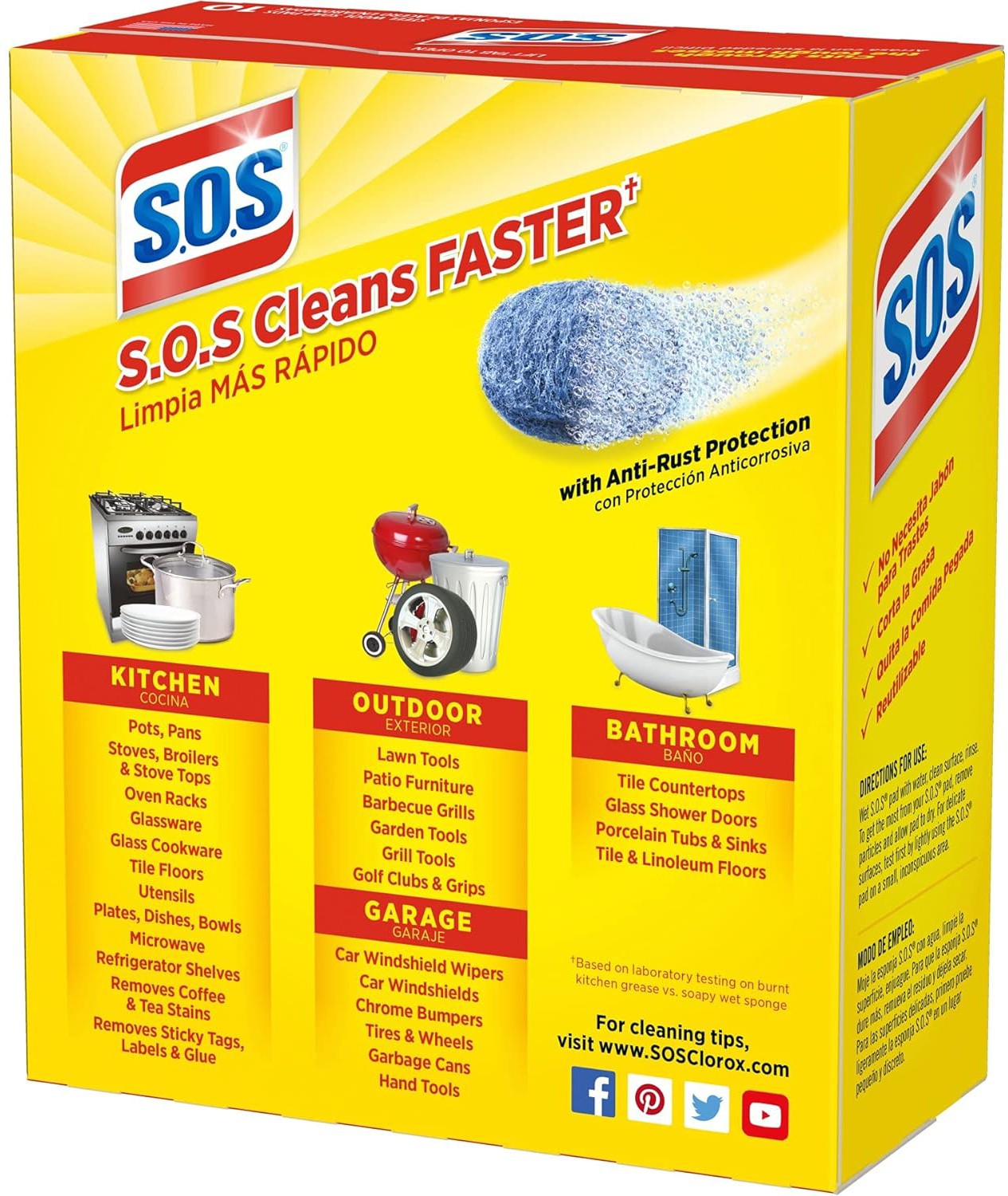 S.O.S - Soap Filled Steel Wool Cleaning Pads - HP02950