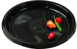 Sabert - 16" Black Flat Round Platter, 36/Pc - 9516