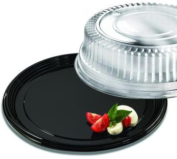 Sabert - 16" Onyx Black Round Plastic Platter, 36/Cs - 9916