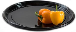 Sabert - 16" Onyx Black Round Plastic Platter, 36/Cs - 9916