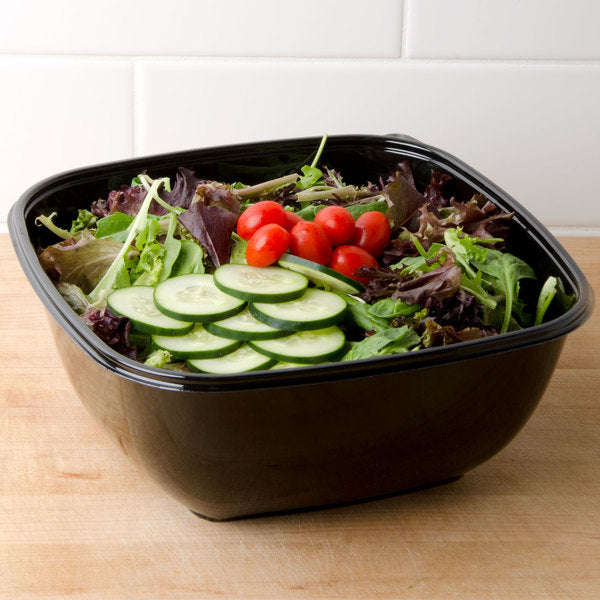 Sabert - 160 Oz Black Square Catering Bowls, 50/Cs - 94160B50