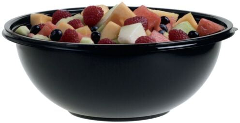 Sabert - 160 Oz Plastic Black Round Catering Bowls, 50/ Cs - 92160A50