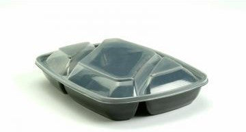 Sabert - 35 Oz Clear Dome Lid for Three-Compartment Medium Rectangle Container, 150/Cs - 52173B150N