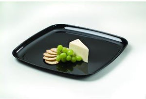 Sabert - Mozaïk 12" Black Square Platter with Clear Dome Lid, 25/Cs - C9312