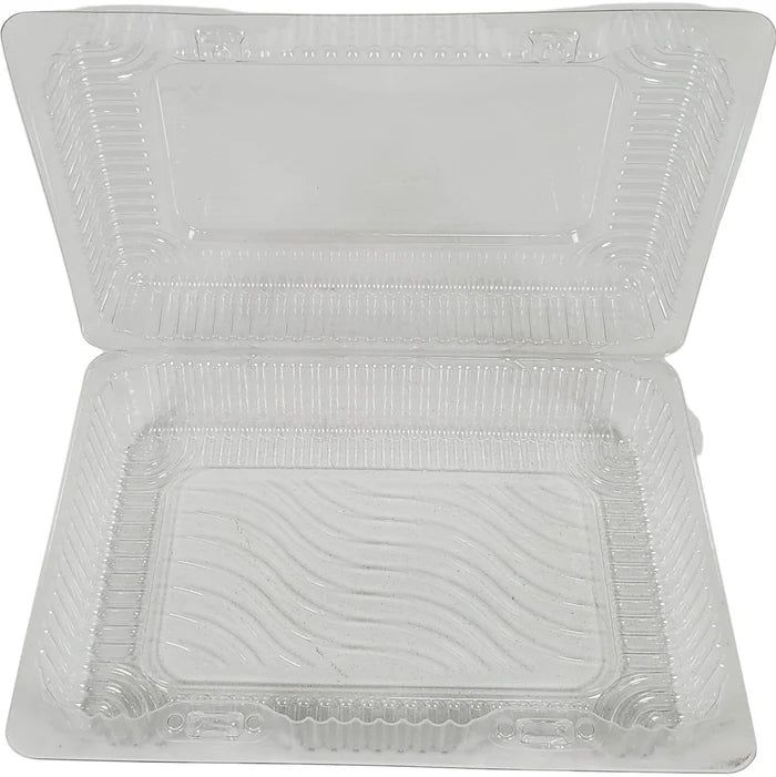 Vespa - 8.2" x 5.9" x 2.6" PET Hinged Shallow Lunch Container, 500/cs - 2651019