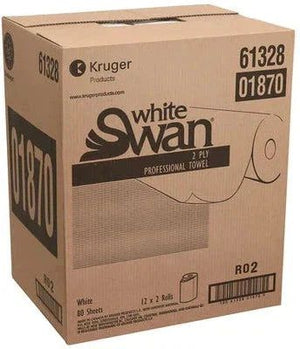 White Swan - 24 x 80 Sheet 2 ply Professional Roll Towels, 2Rl/Pk - 01870