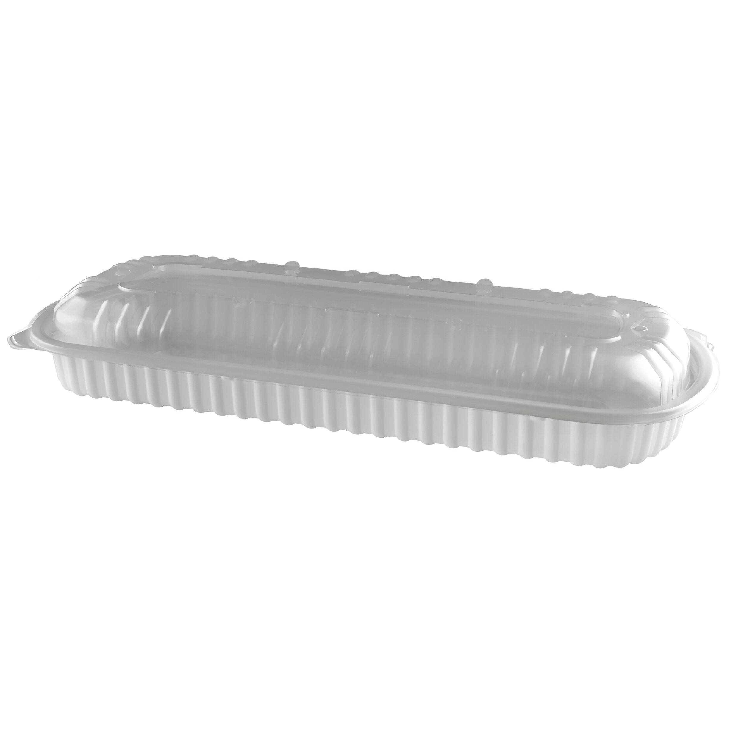 Full Rib Container Anchor Packaging - 48 Oz White Full Slab Rib Container Combo With Clear ...