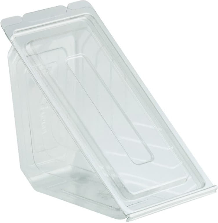 Anchor Packaging - 6.63" x 3.56" x 3.52" PET Plastic Deli View Hinged Sandwich Container, 250/Cs - 4511019