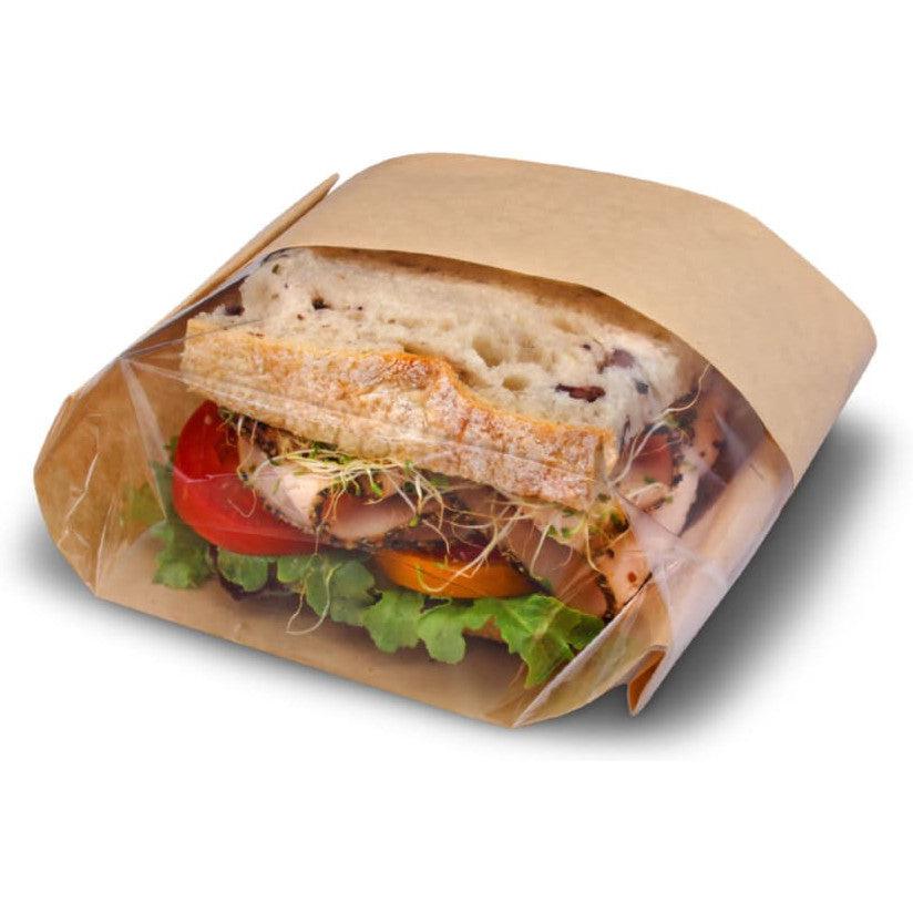 De Luxe - 5.75" x 2.75" x 9.5" Dubl View Deli Bags With Window, 500/cs - 300094