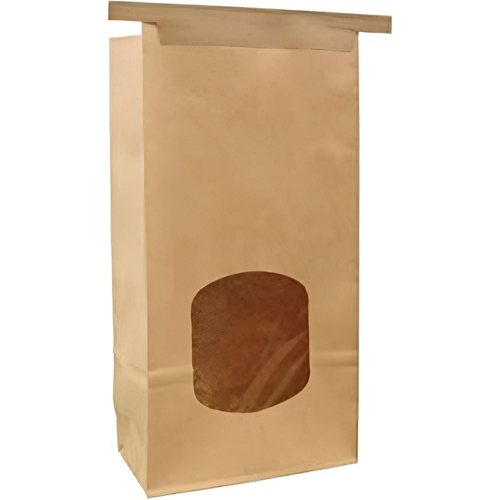 De Luxe - 4.75" x 2.5" x 9.5", 1 lb Paper Stand Up Window Bakery Bag, 500 Per Case - 300249