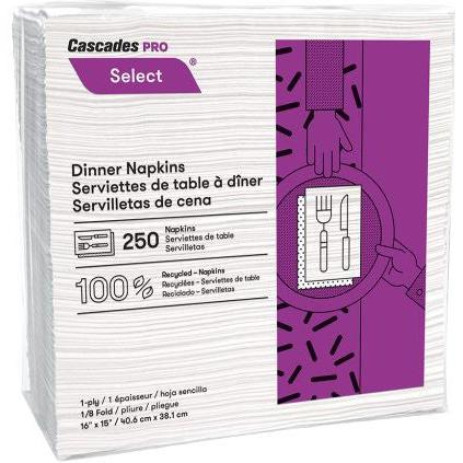 Cascades Tissue Group - Select 1 ply Dinner Napkins, 3000/cs - N050