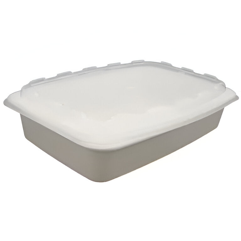 Cube Packaging - 8" X 6" X 2", 38 Oz White Rectangular Container Combo, 150/cs, 24cs/sk - CUBCR938W