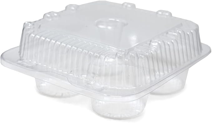 Detroit Forming - 6.75" x 2.8" Plastic Cupcake/Muffin Hinged Container, 250/C/s - DFILBH6404