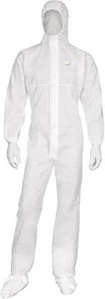 Degil Safety - 60 g White XXL Non-Woven Hooded Overall - DT115XXL