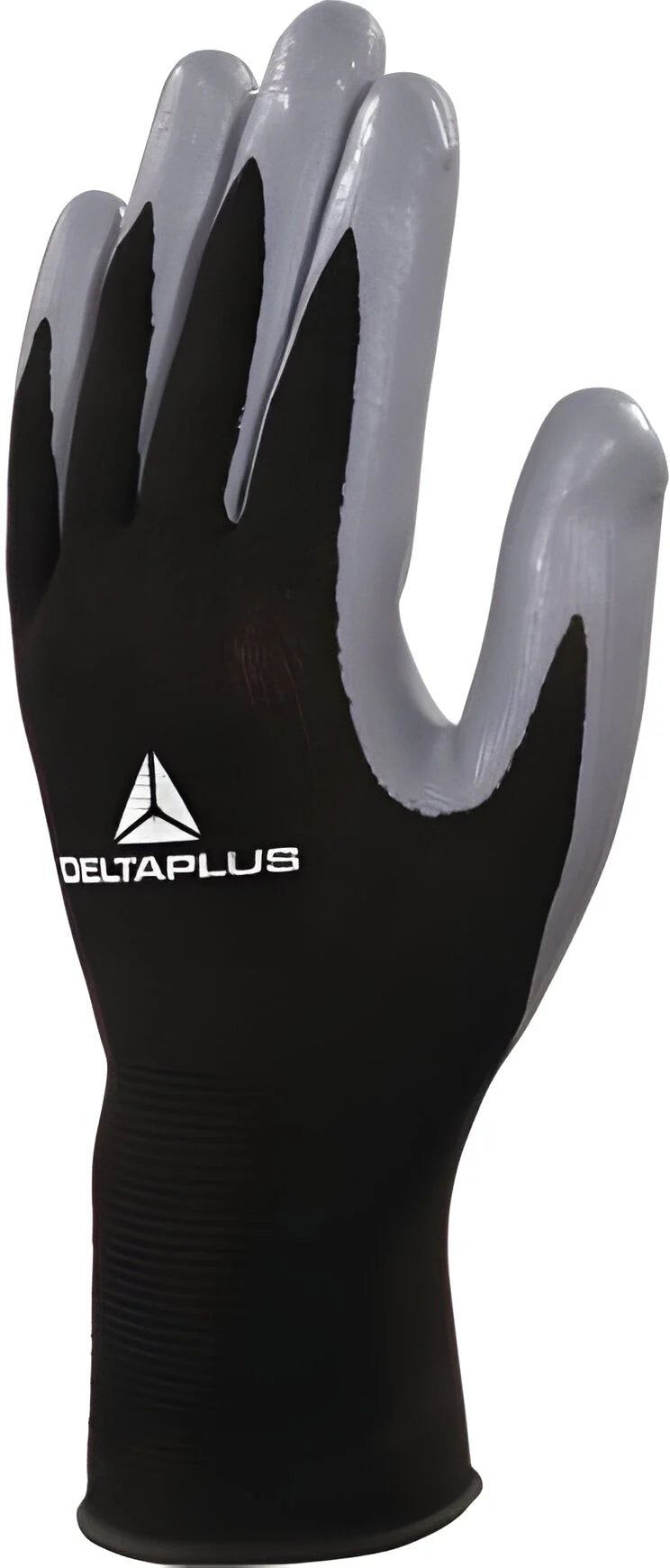 Degil Safety - #09 Polyester Black-Grey Knitted Nitrile Coating On Palm And Fingertips Gloves - DPPVE712GR09