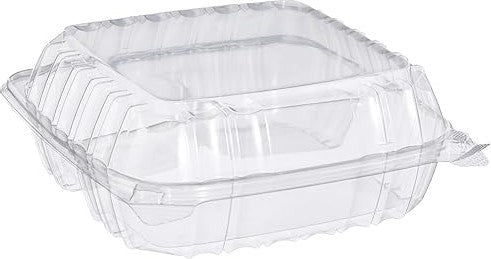 Dart Container - 8.3" Clear Square OPS Plastic 3-compartment container, 250/Cs - C90PST3