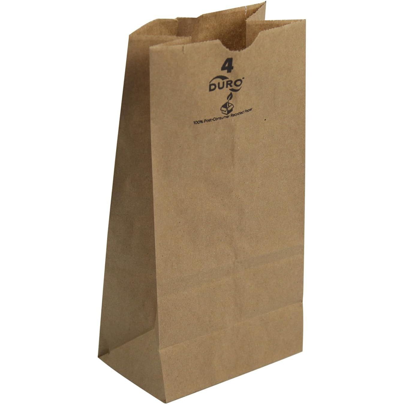 Duro - #4 Brown Paper Grocery Bags, 500/Bn - 18404
