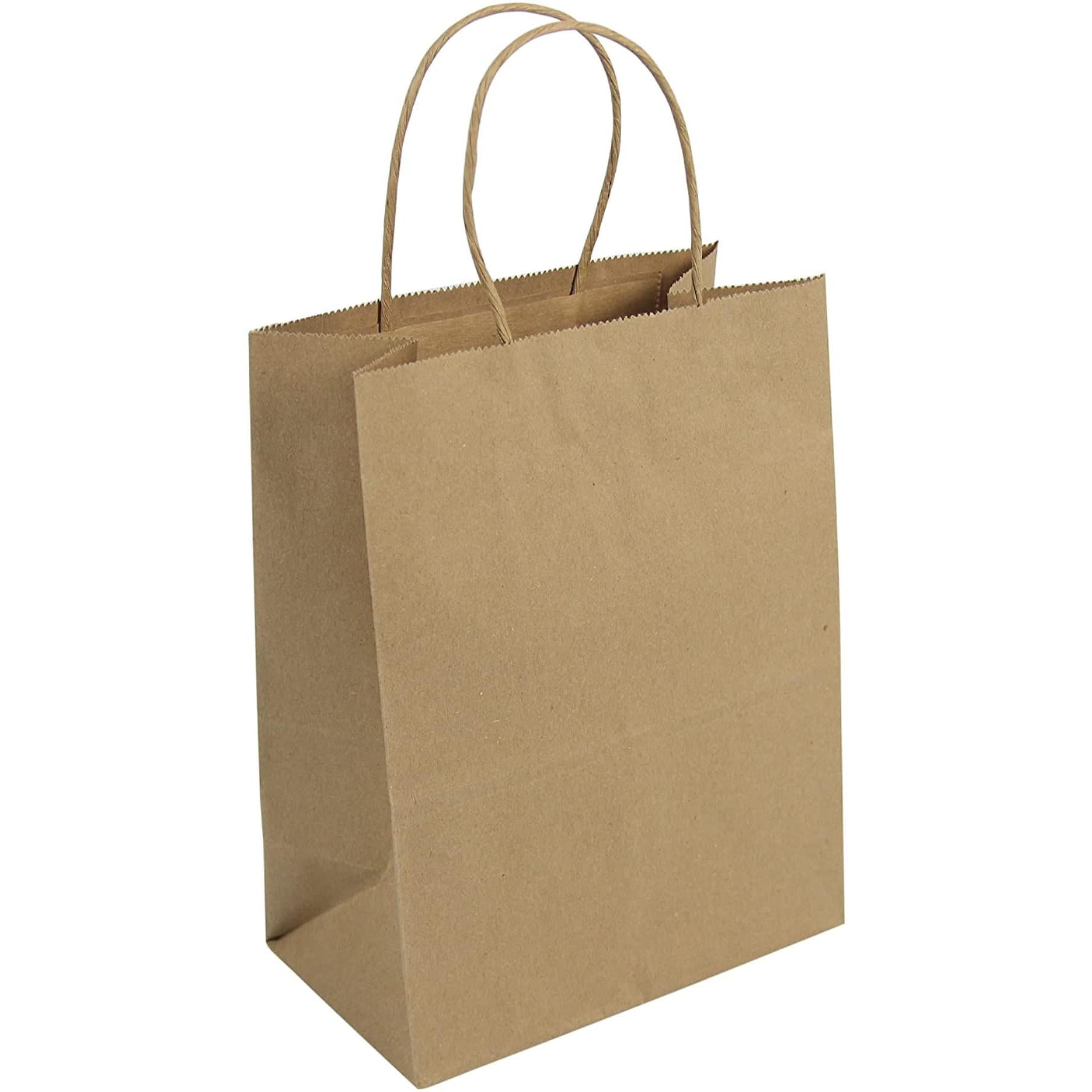 De Luxe - 8" x 4.5" x 10" Tempo Brown Shopping Bag With Rope Handle, 250/cs - 87097