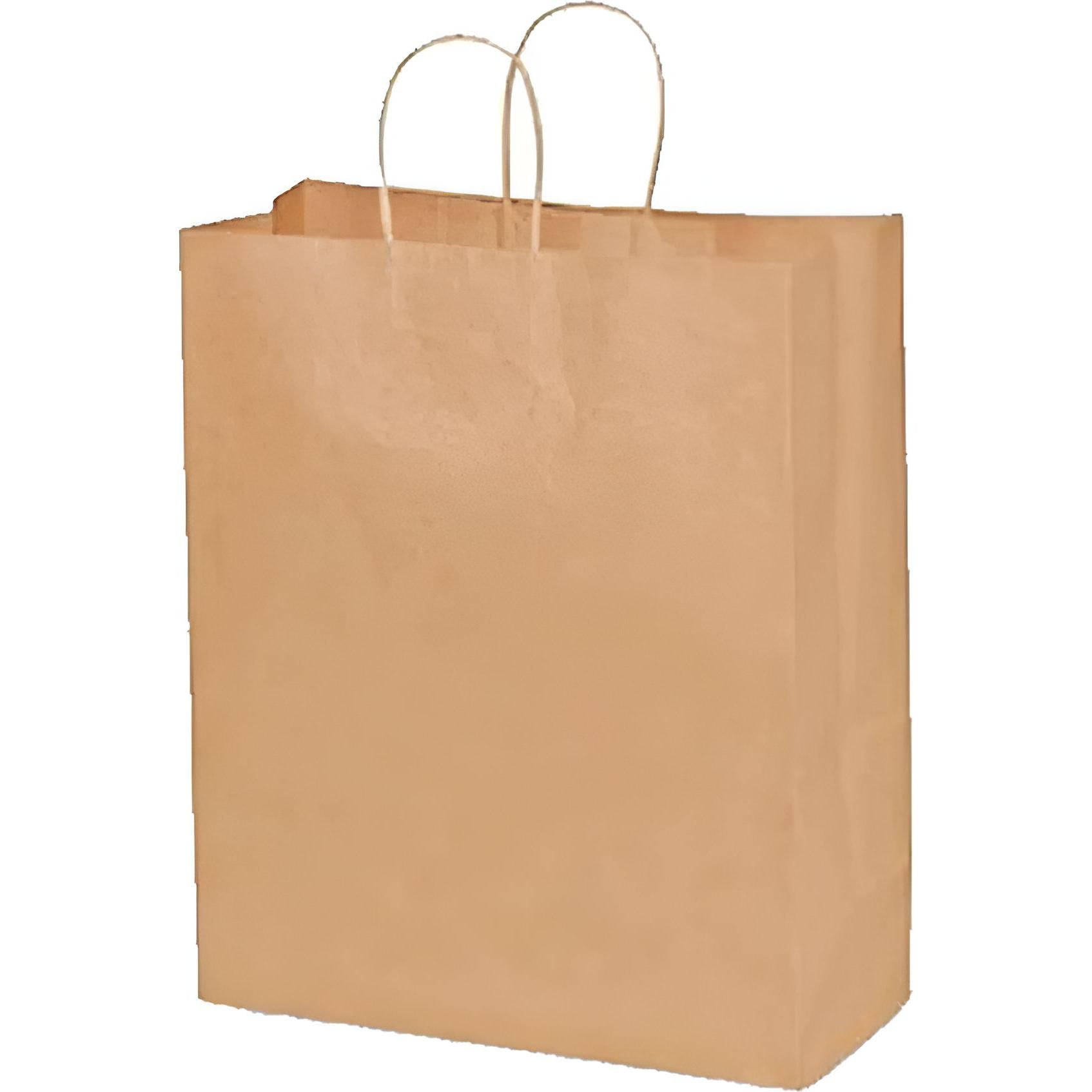 De Luxe - 13" x 6" x 15.75" Traveler Brown Shopping Bag With Rope Handle, 250/cs - 87127