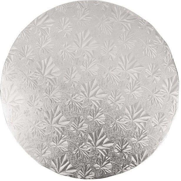 Enjay Converters - 10" x 0.25" Round Silver Cake Board, 24/cs - 1410RS24