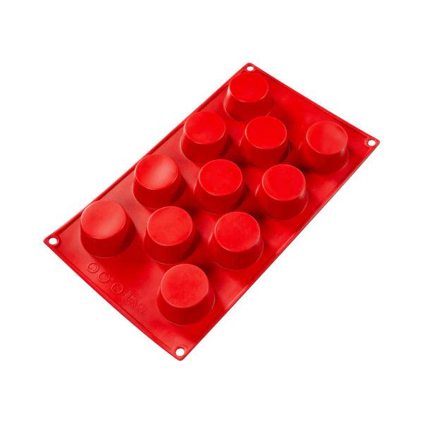 Fat Daddio's - 1.7 Oz Muffin 11 Cavities Red Silicone Bakeware - SMF-022