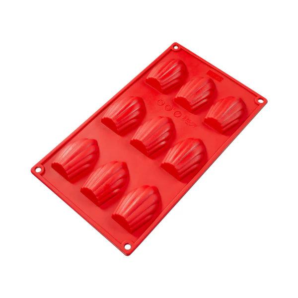 Fat Daddio's - 1 Oz Madeleine 9 Cavities Red Silicone Bakeware - SMF-032