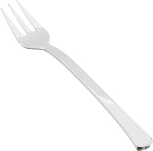 Fineline Settings - 4" Silver Plastic Tiny Tines Forks, 48/pk - 6500-SV