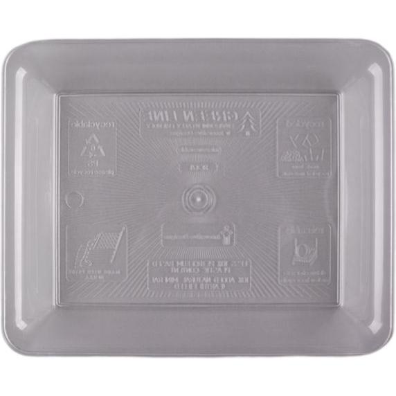 Fineline Settings - 10" x 8" Clear Plastic Rectangular Tray, 25/Cs - RC471.CL