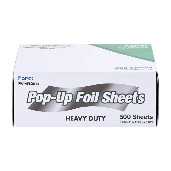 Karat - 9" x 10.75" Heavy-Duty Pop-up Aluminum Foil Sheets, 500/bx, 6 Bx/Cs - KARFWAFS201